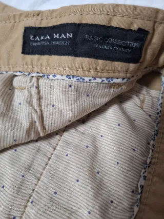 Pantalón Chino Zara Hombre Talla 36 Beige