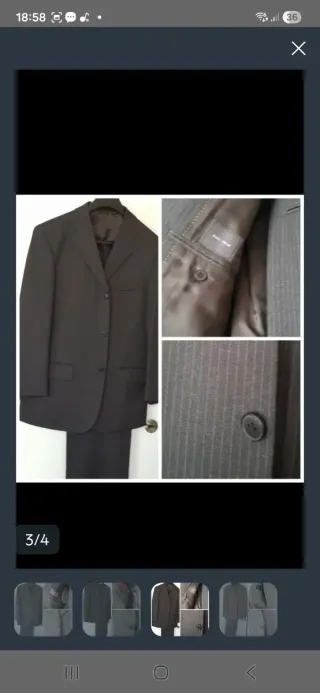 Traje Emilio Tucci Gris Talla 38