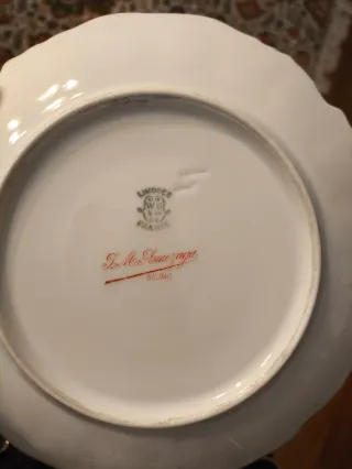 6 Platos Postre Limoges Florales