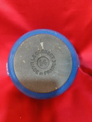 Mini Fondue Le Creuset Azul y Blanco