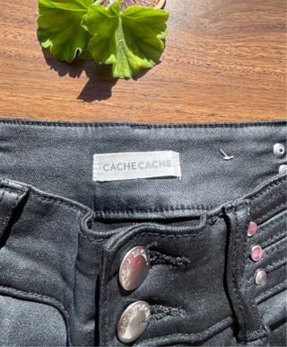 Pantalón Cache Cache efecto cuero negro