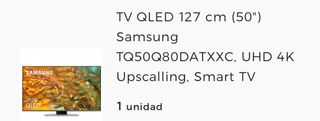 Samsung QLED 50 TQ50Q80DATXXC + PIE cristal-Blanco