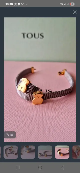 Conjunto Tous: Pulsera y Anillo Oro 18k