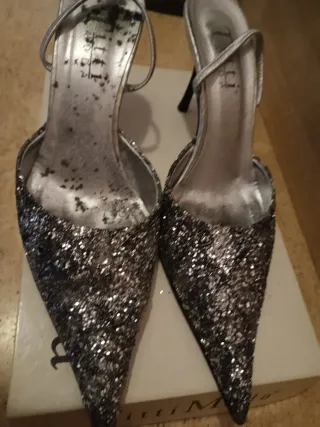 Scarpe con tacco glitter donna
