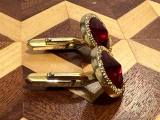 Gemelos Vintage Oro y Rojo