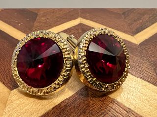 Gemelos Vintage Oro y Rojo