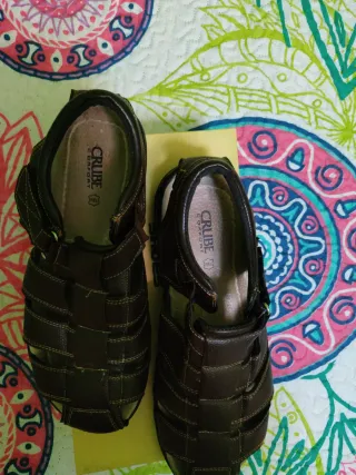 Sandalias de piel hombre Crube marrones