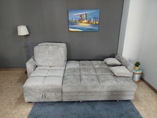 Sofa Chaisselongue Nuevo con Cama y Arcon