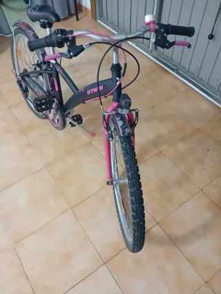Bicicleta B'Twin 24 Nero e Rosa