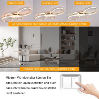 Lámpara de Techo LED Moderna Cromada 60cm