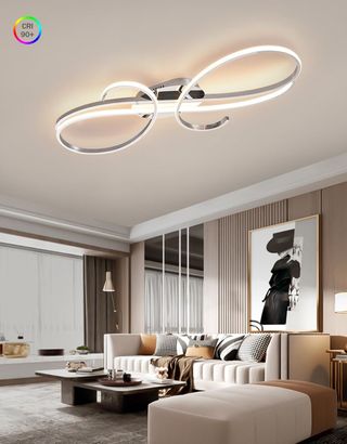 Lámpara de Techo LED Moderna Cromada 60cm