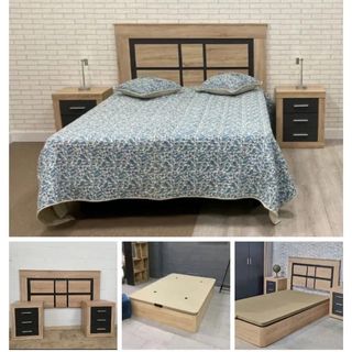 Conjunto Dormitorio Canape + Cabecero y 2 Mesitas