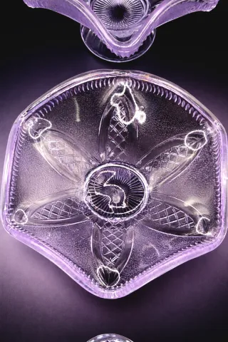 Set 6 Cuencos Vidrio Neodimio "Alejandrita" Raros.