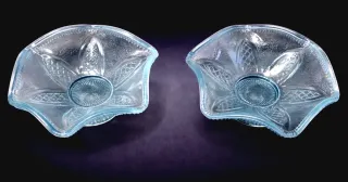 Set 6 Cuencos Vidrio Neodimio "Alejandrita" Raros.