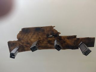 Lámpara artesanal madera rústica