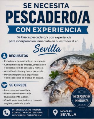 SE NECESITA DEPENDIENTE /A PESCADERO/A