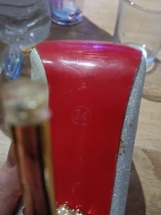 Zapatos de tacón plateados talla 34 largo 22cm