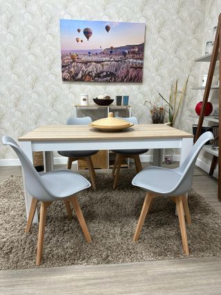 Mesa Comedor Nuevo + 4 Sillas Acolchadas Nuevo