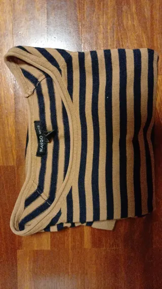 Jersey Mango rayas azul marino y tostado M