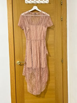 Vestido rosa encaje Stradivarius