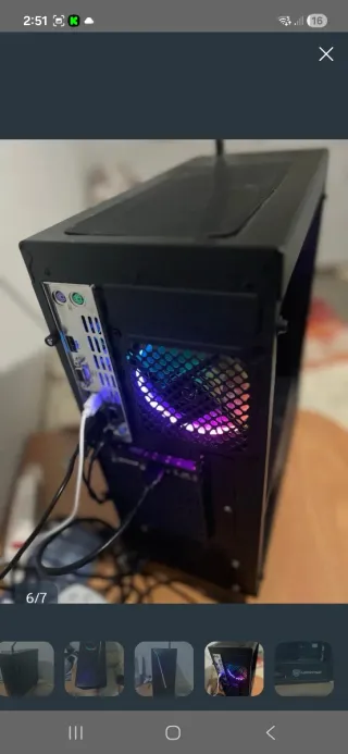 PC Gaming Negro con Luces RGB