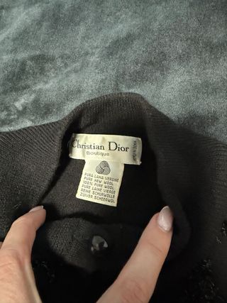 Conjunto Dior: Body y Cárdigan Negro. Dior vintage