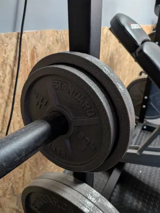 Lote Discos olimpicos 115 kg de hierro fundido