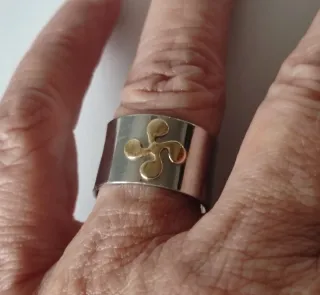 Anillo y pulsera acero y oro