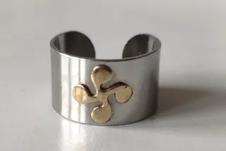 Anillo y pulsera acero y oro