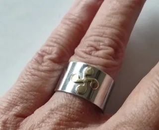 Anillo y pulsera acero y oro