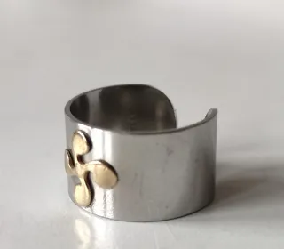 Anillo y pulsera acero y oro