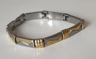 Anillo y pulsera acero y oro