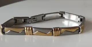 Anillo y pulsera acero y oro
