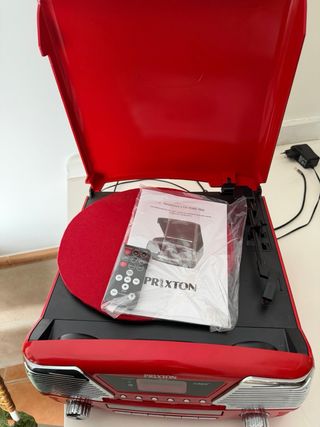 Prixton VC500 Lettore Vinili CD/SD/USB Rosso Portatile
