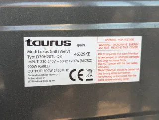 Microondas Taurus Plateado