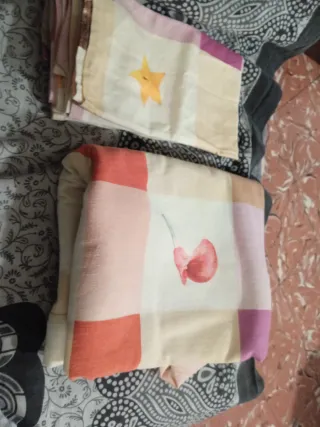 Mantel y 4 servilletas tela estampado