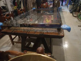 Mesa Trillo Grande Madera y Cristal