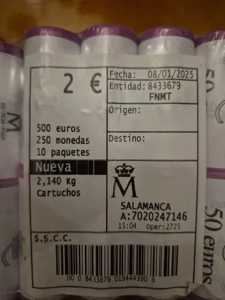 Rollo 25 monedas 2€ Conmemorativas Salamanca