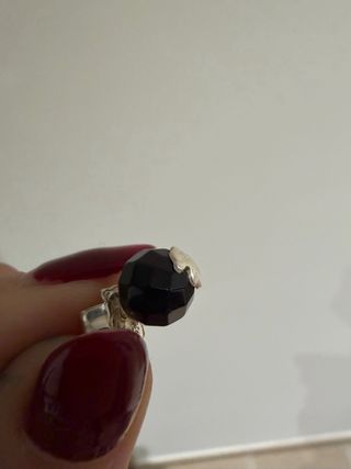 Anillo Tous Plata Negro y pendientes negros Tous