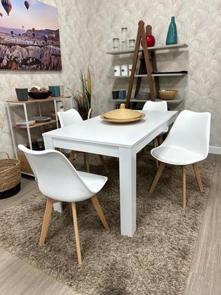 Mesa Comedor con 4 Sillas Acolchadas