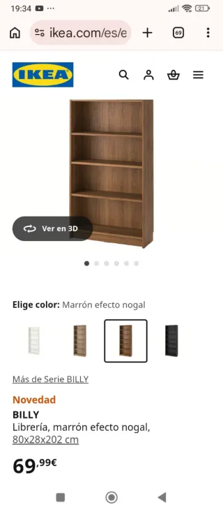 Scaffale BILLY Ikea Noce Nuovo