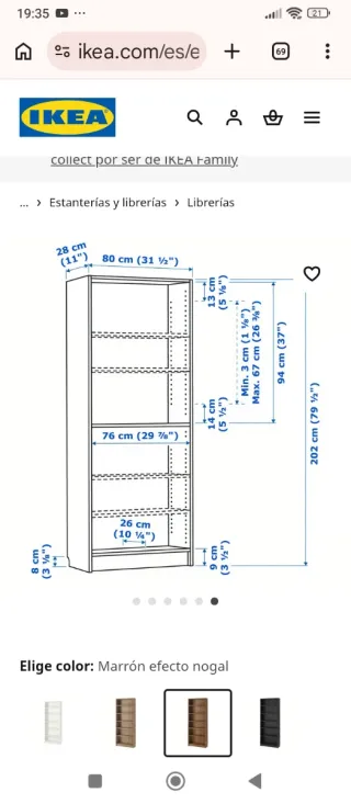 Scaffale BILLY Ikea Noce Nuovo