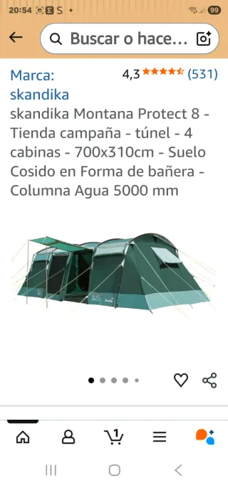 Tienda de campaña familiar verde