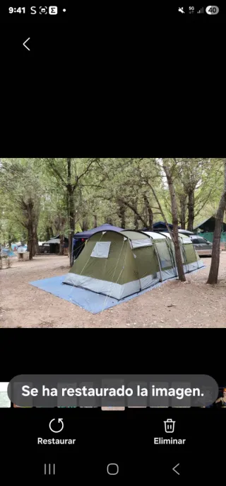 Tienda de campaña familiar verde