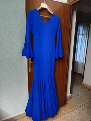 Vestido Flamenca Azul con Volantes