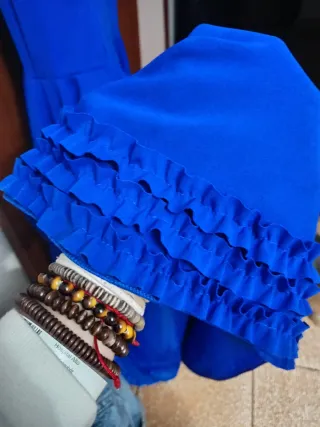 Vestido Flamenca Azul con Volantes