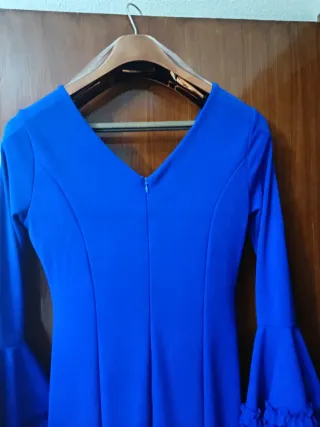 Vestido Flamenca Azul con Volantes