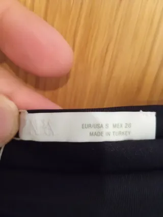 Zara Top Asimétrico Drapeado Negro Talla S