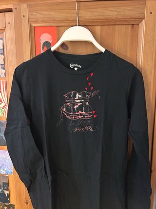 Camiseta Converse Negra Estampada Moda 2000