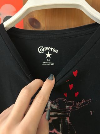 Camiseta Converse Negra Estampada Moda 2000